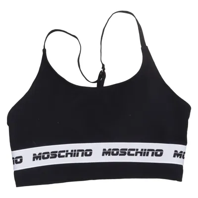 Sports-BH (Sort, Hvid) fra Moschino Underwear Bomuld, Elastan
