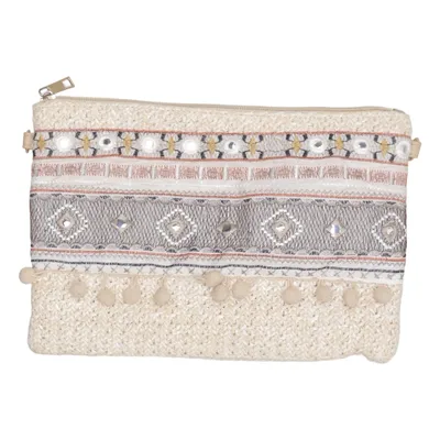 Clutch bag (Beige, Multicolored) from Tropicana Polyester