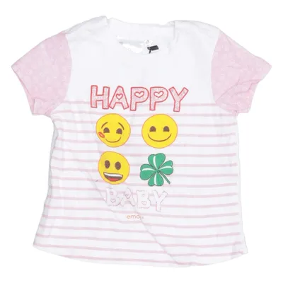 T-shirt (Blanc, Rose, Multicolore) de Emoji Coton