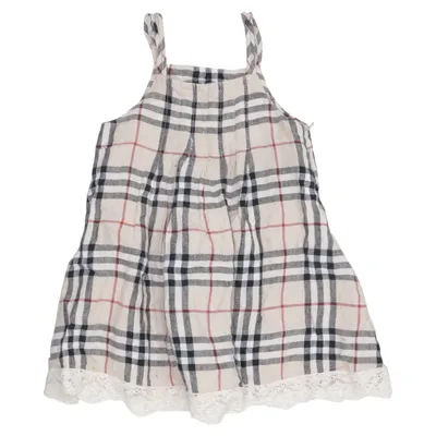 Jurk (Beige, Zwart, Rood) van Burberry Linnen