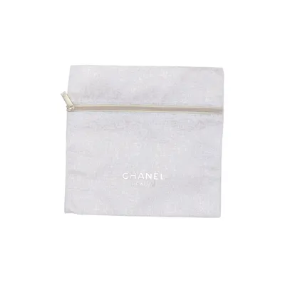 Necessär (Beige, Guldfärgad) från Chanel Beauté Metallfiber, Återvunnen polyester