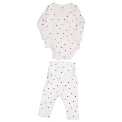 Ensemble (Blanc, Rouge) de Lindex Newborn Coton, Élasthane