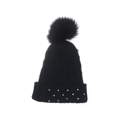 Bonnet à pompon (Noir) de Barba Laine de mouton