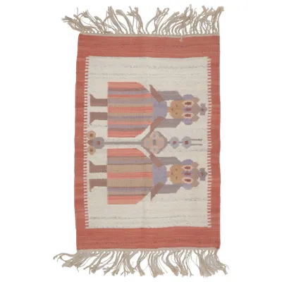 Woven rug (Beige, Orange, Multicolored) from Broste Copenhagen Wool