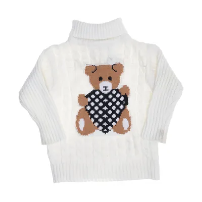 Turtleneck (White, Multicolored) from Dongguan Cotton, Polyester