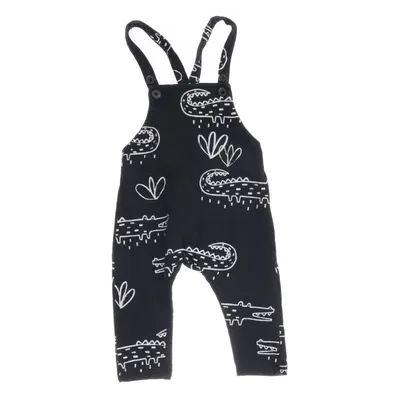 Dungarees (Black, White) from Lindex Baby Cotton