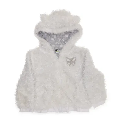 Hoodie (White, Gray) from Vertbaudet Polyester, Cotton