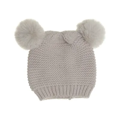 Pompon muts (Beige) Acryl