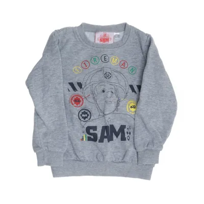 Collegetröja (Grå, Flerfärgad) från Fireman Sam Polyester, Bomull, Viskos