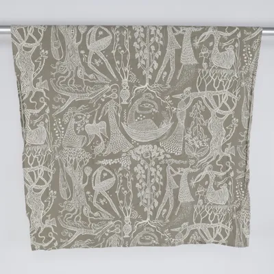 Bordsduk (Grå, Vit, Flerfärgad) från Granit Bomull, Linne