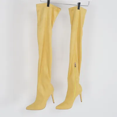 Boots (Yellow) from Timetang Faux suede