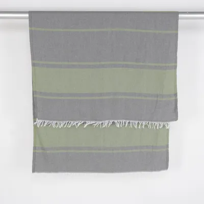 Plaid (Grøn, Grå) fra Livv Polyester, Genanvendt bomuld