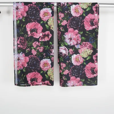 Badeforhæng (Sort, Pink, Flerfarvet) Polyester