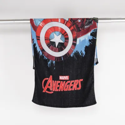 Badehåndklæde (Blå, Flerfarvet) fra Marvel Avengers Bomuld