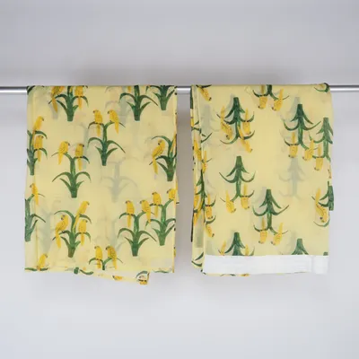 Pleat curtain (Yellow, Green, Multicolored) from Mini Rodini Cotton