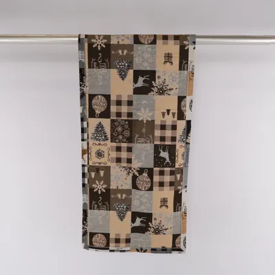 Table runner (Black, Beige, Gray) from Sander Cotton, Polyester