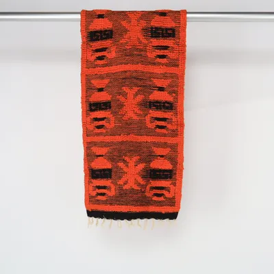 Vävd matta (Orange, Svart)