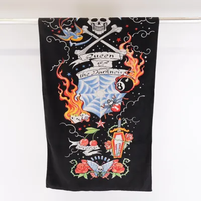 Bath towel (Black, Multicolored) from Queen of Darkness Cotton
