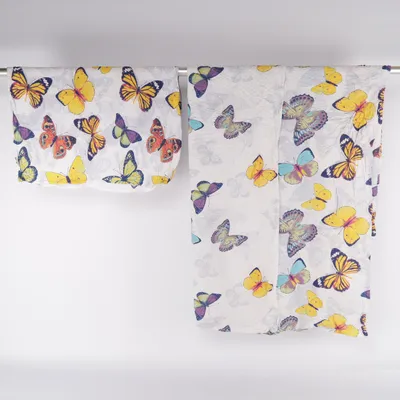 Bed set (White, Multicolored) from Castell Cotton