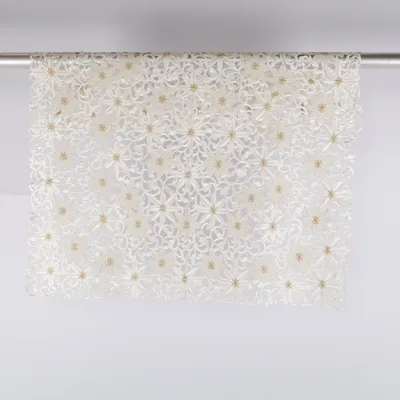 Lace cloth (White, Gold) from Sander Polyester