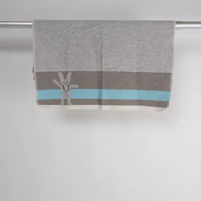 Baby blanket (Gray, Blue, White) from David Fussenegger Cotton