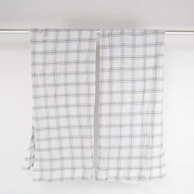 Pleat curtain (White, Black) from Jotex