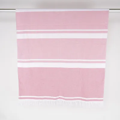 Badhanddoek (Roze, Wit) van Tukan Katoen