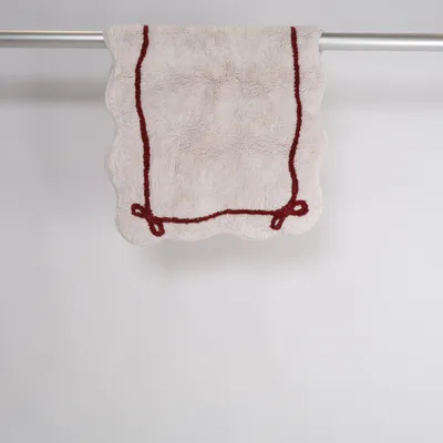 Badrumsmatta (Vit, Röd) från H&M Home Bomull