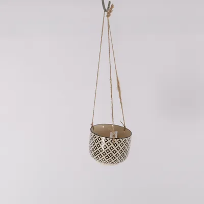 Hanging flower pot (Black Geo Tahlia) from Sass & Belle