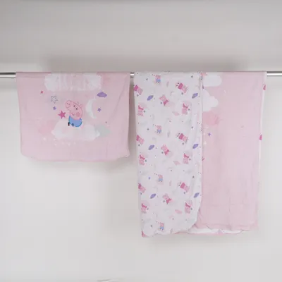 Sengesæt (Pink, Flerfarvet) fra Peppa Pig Bomuld