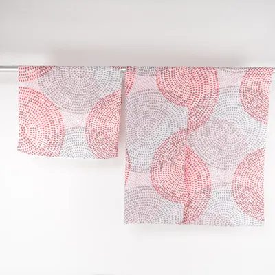 Bed set (White, Red, Gray) from Dots Polyester