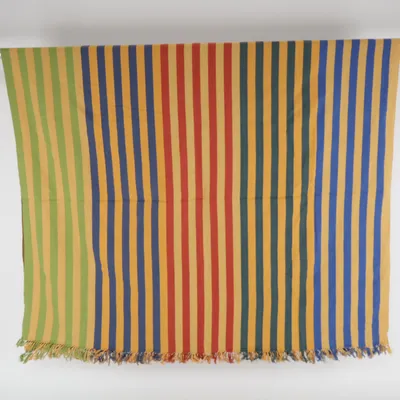 Woven rug (Blue, Yellow, Red) from Linum Cotton