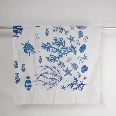Dessus de lit (Blanc, Bleu)