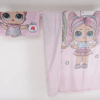 Bed set (Pink, Multicolored) from MGA Polyester