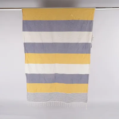 Strandtuch (Blau, Gelb, Weiß) von Jolie Baumwolle