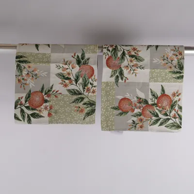 Tafelloper (Groen, Oranje, Beige) van Sander Katoen, Polyester