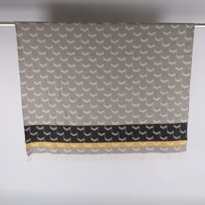 Strandtuch (Grau, Schwarz, Gelb) von Green Cotton Baumwolle, Polyester