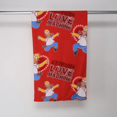 Påslakan (Röd, Flerfärgad) från The Simpsons Polyester