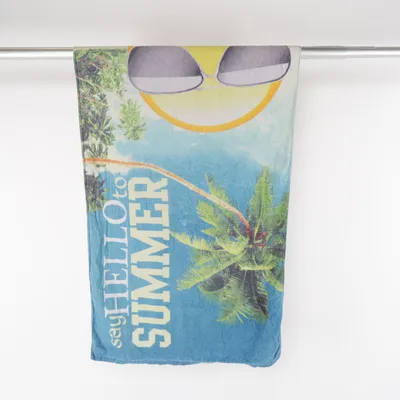 Serviette de plage (Bleu, Jaune, Multicolore) de Emoji Coton