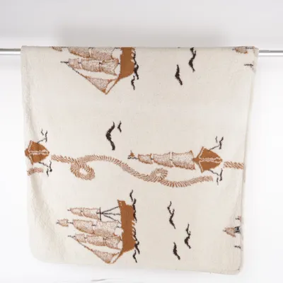 Blanket (White, Brown) from Merino Wool