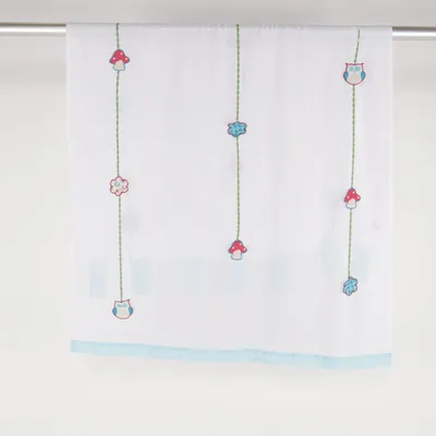 Rod pocket curtain (White, Multicolored) from Novitesse Polyester