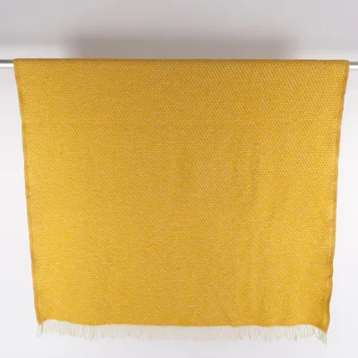 Plaid (Hvid, Orange) fra Klippan Uld