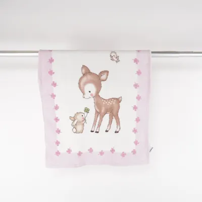 Baby blanket (White, Pink, Brown) from Herding Polyester