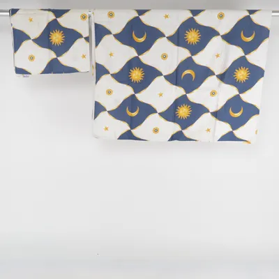 Bed set (Blue, White, Yellow) from Paloma Picasso Cotton