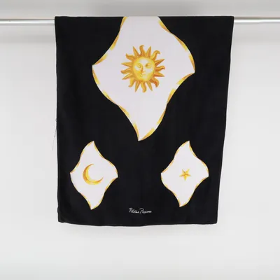 Bath towel (Black, White, Yellow) from Paloma Picasso Cotton