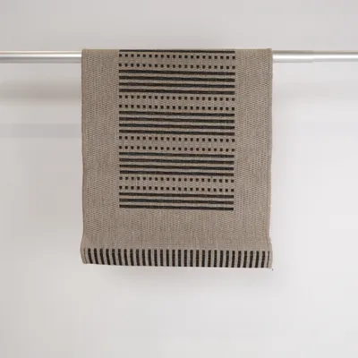 Fladvævet tæppe (Beige, Sort)