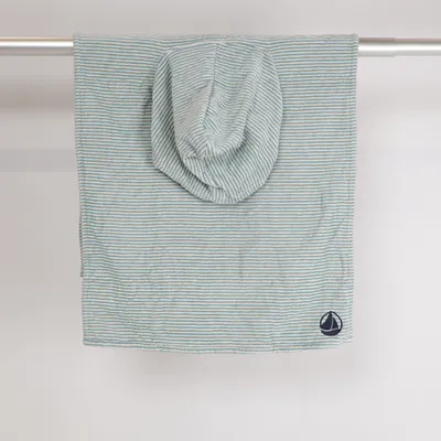 Badcape (Blå, Vit) från Petit Bateau Bomull