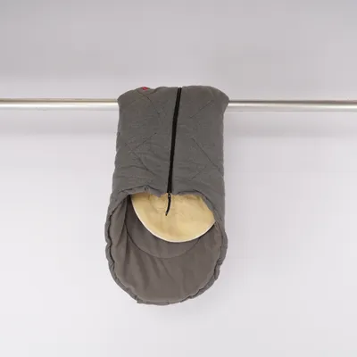 Voetenzak (Grijs, Beige) van Kaiser Katoen, Leer