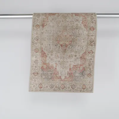 Short pile rug (Beige, Red, Multicolored)
