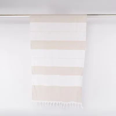 Serviette de plage (Blanc, Beige) de Vossen Coton